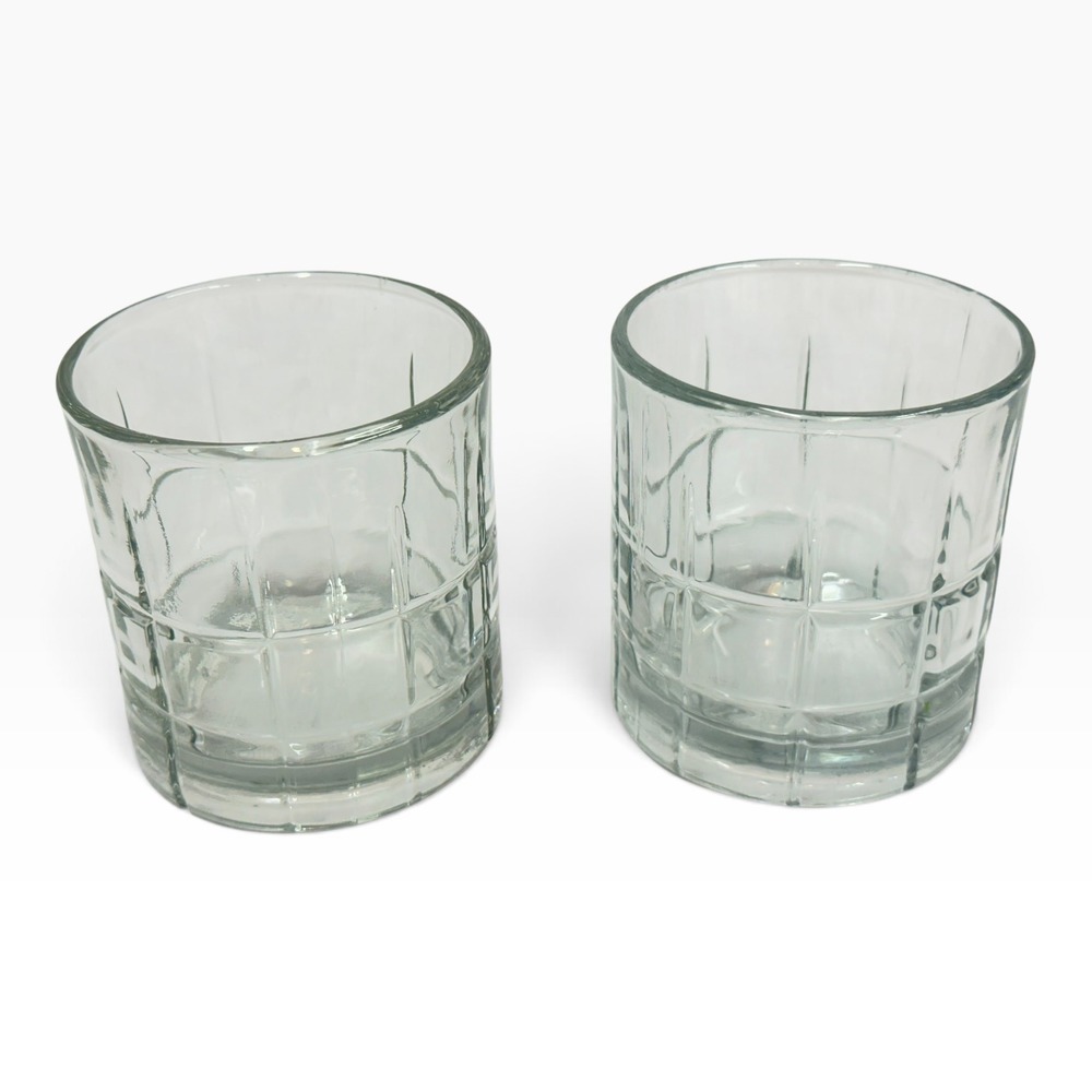 Anchor Hocking Wexford Clear Glass Rocks Lowball Whiskey Tumbler Set of 2